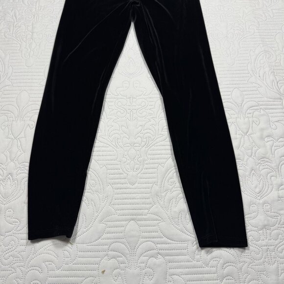 Eileen Fisher Stretch Velvet Ankle Leggings in Black - Size M - Picture 3 of 9